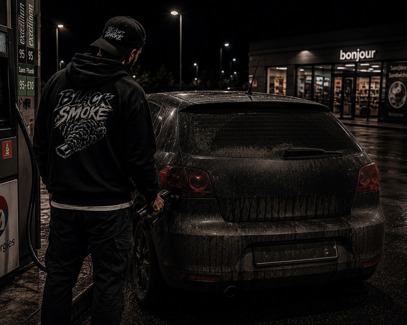 BLACK SMOKE — Hoodie Oversize💨