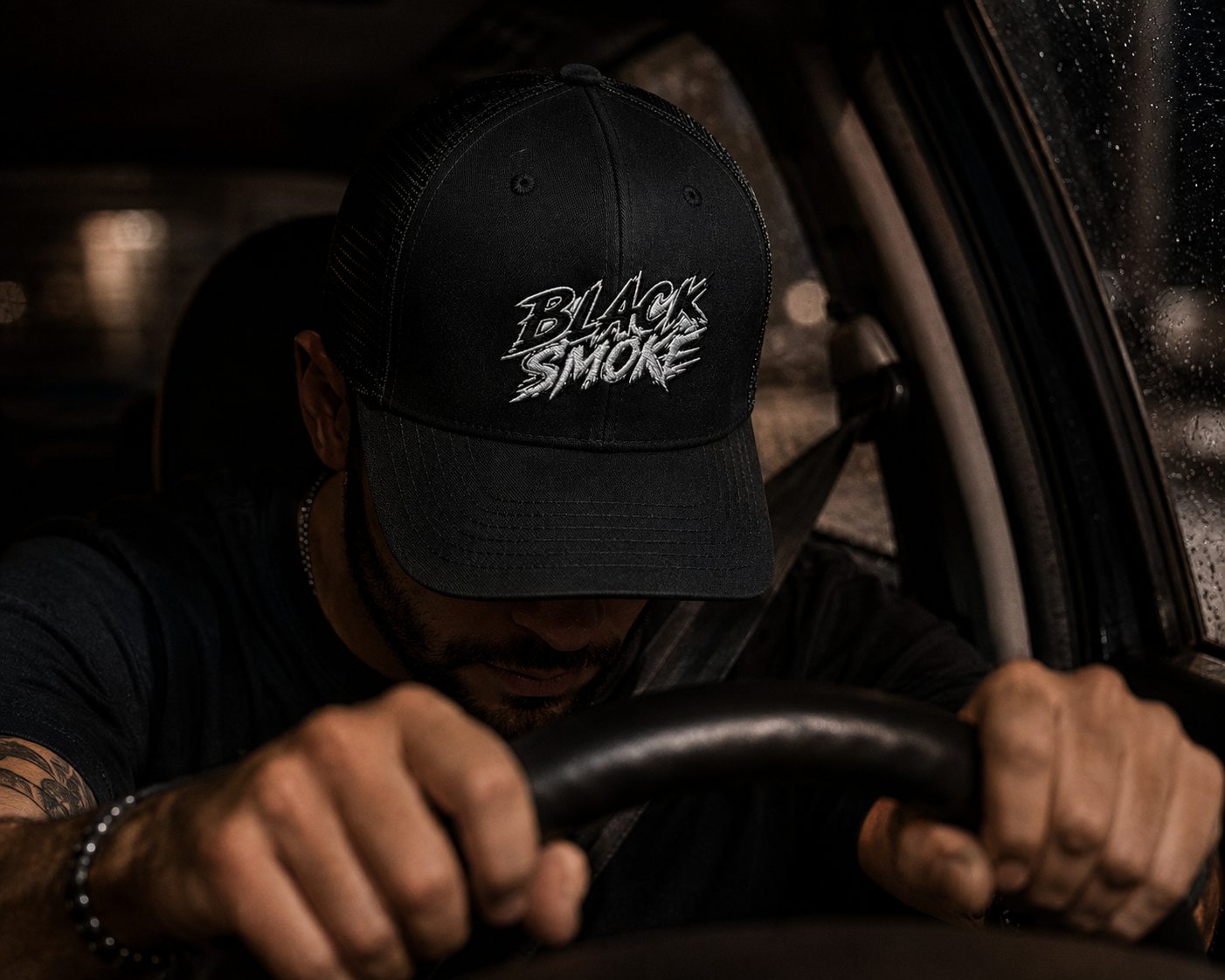 BLACK SMOKE — Casquette Trucker💨